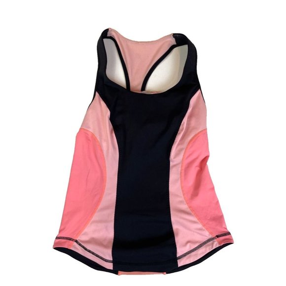Lululemon Racing Back Tank with Shelf Bra Size 6 Peach/Black - Picture 1 of 3